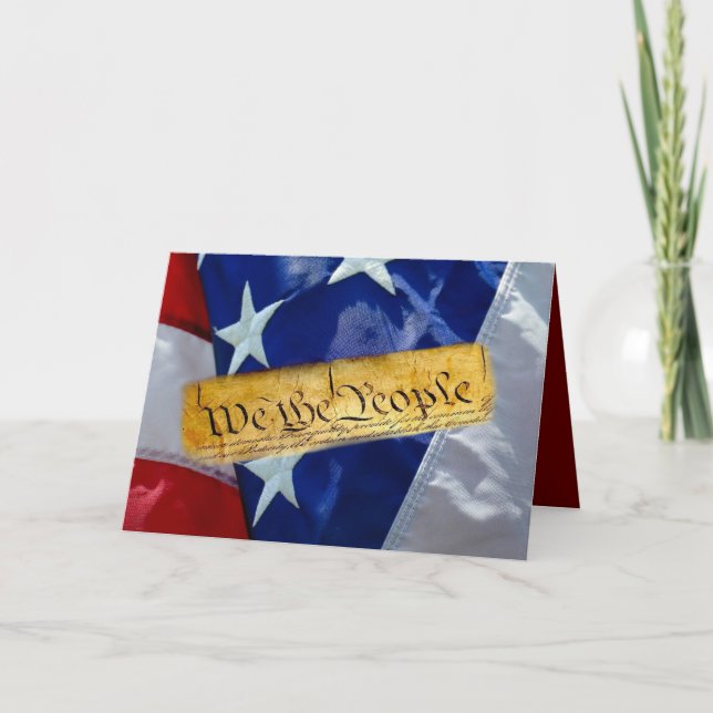 We The People American Flag Note Card (Front)