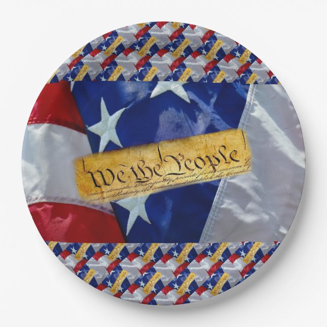 We The People American Flag Paper Plates (Front)