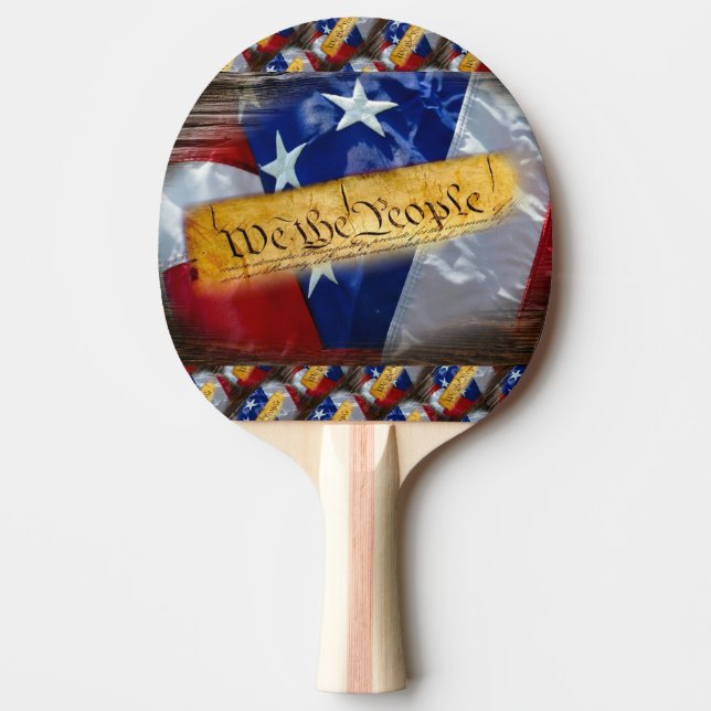 We The People American Flag Ping Pong Paddle (Front)