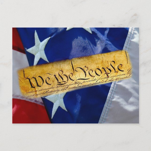 We The People American Flag Postcard (Front)