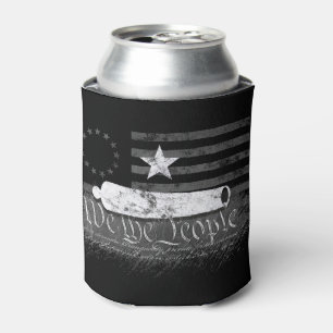 WE THE PEOPLE American Flag Star and Cannon Can Cooler