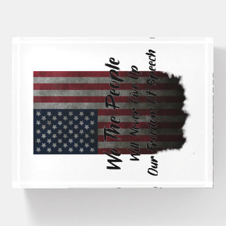 We The People American Flag USA Freedom of Speech Paperweight