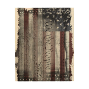 We The People American Flag Wood Wall Art