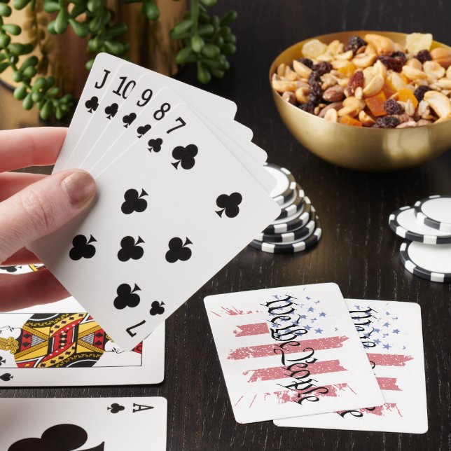 We the People American Peace Flag Splat Poker Cards (In Situ)