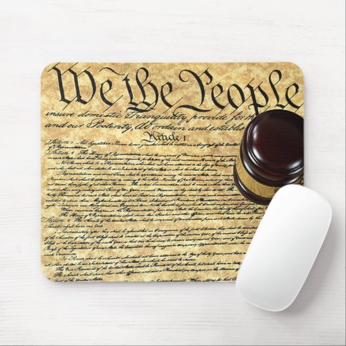 We The People and Gavel Mouse Pad