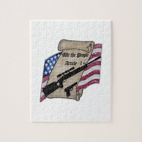  We The People  Article 1 2nd Amendment Guns and Jigsaw Puzzle