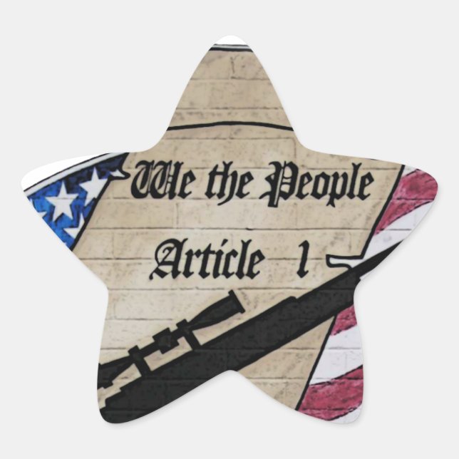 ( We The People ) Article 1 2nd Amendment Guns and Star Sticker (Front)