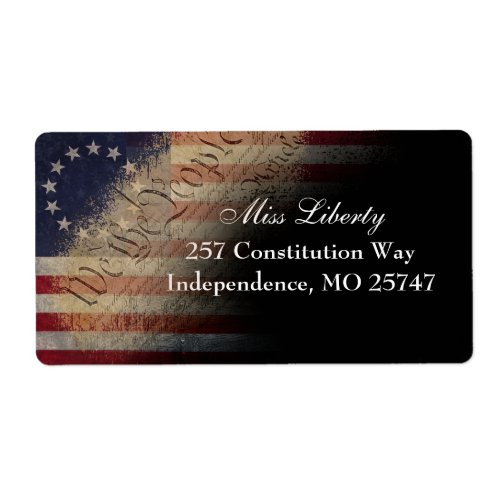 We The People Betsy Ross American Flag address Label
