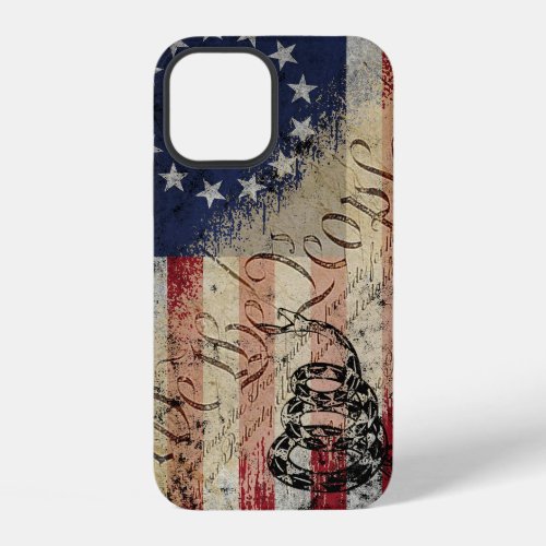 We The People Betsy Ross American Flag and Snake i iPhone 12 Case