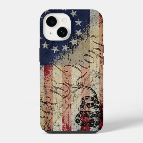 We The People Betsy Ross American Flag and Snake iPhone 14 Case