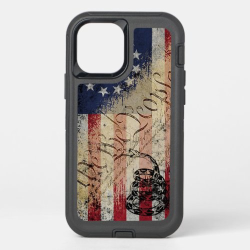 We The People Betsy Ross American Flag and Snake OtterBox Defender iPhone 12 Case