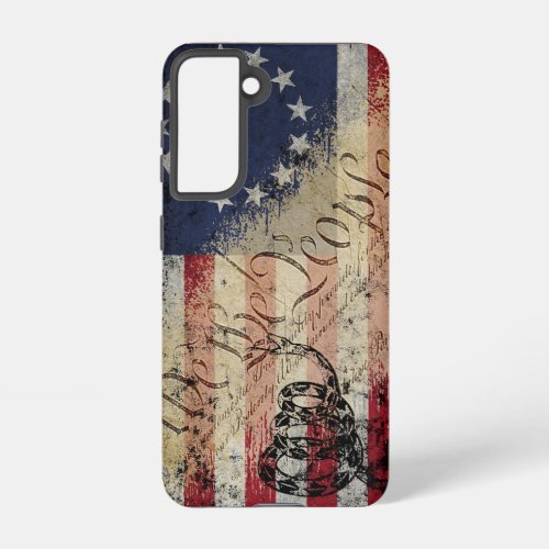 We The People Betsy Ross American Flag and Snake Samsung Galaxy S21 Case