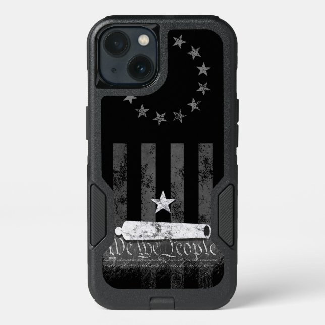 We The People Betsy Ross American Flag Cannon Otterbox iPhone Case (Back)