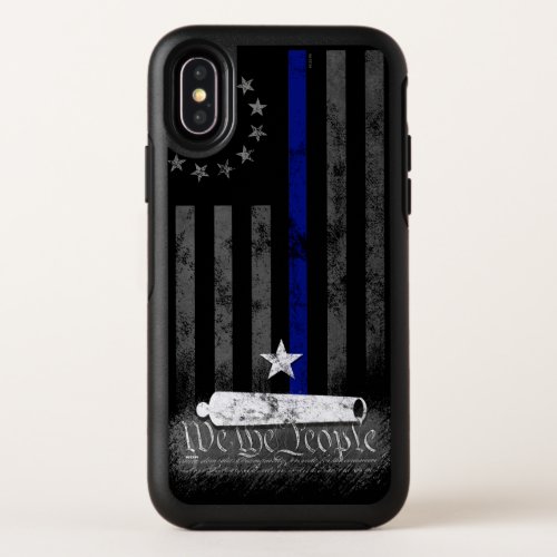 We The People Betsy Ross Blue Line American Flag OtterBox Symmetry iPhone X Case
