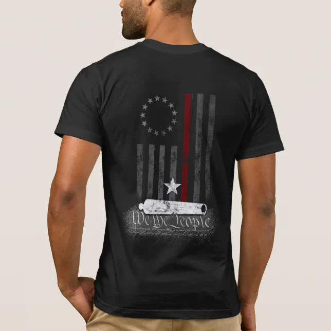 WE THE PEOPLE BETSY ROSS REDLINE FR AMERICAN FLAG T-Shirt | Zazzle