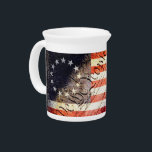 WE THE PEOPLE BETSY ROSS VINTAGE AMERICAN FLAG BEVERAGE PITCHER<br><div class="desc">Show Your Liberty With our Vintage Aged Oak Barrel look drinkware emblazoned with the OG Betsy Ross Historic American Flag.</div>