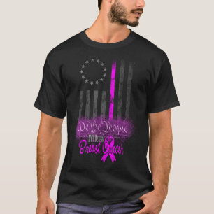 WE THE PEOPLE Breast Cancer AMERICAN FLAG T-Shirt