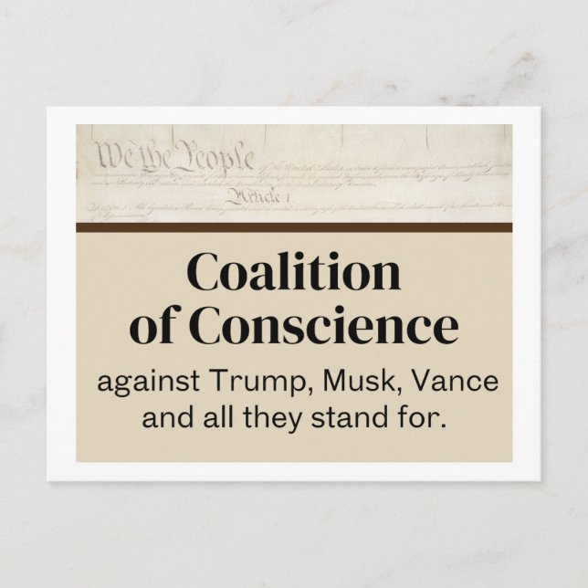 We the People Coalition of Conscience Ides Trump Postcard (Front)