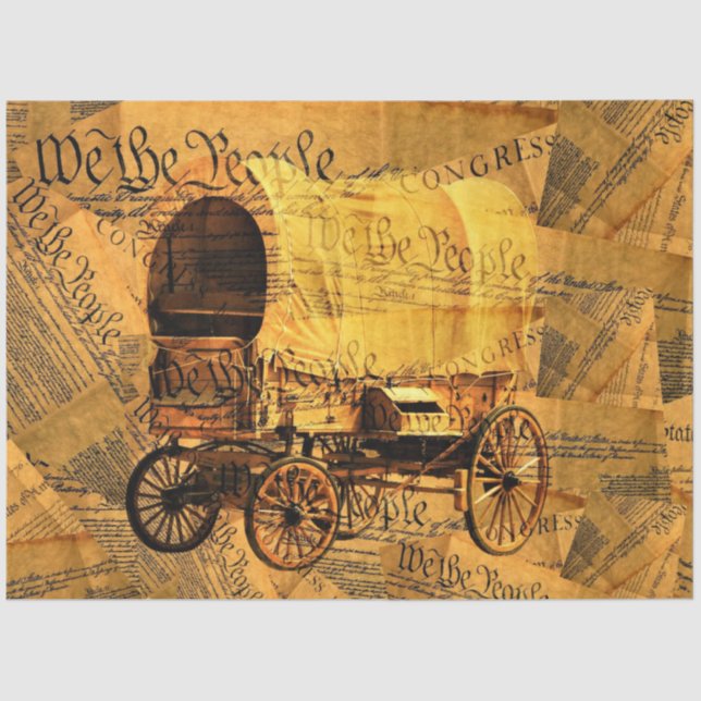 We The People Constitution Covered Wagon  Tissue Paper (Front)