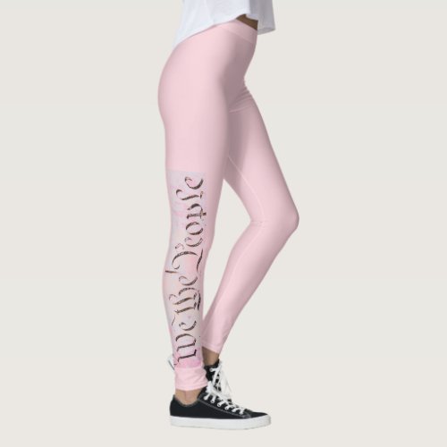 We the People Constitution Pink Resistance Leggings