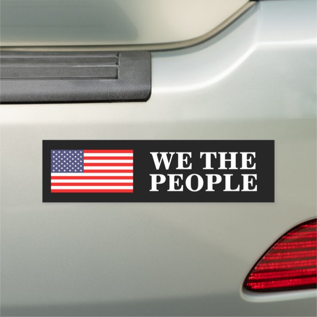 We the people constitution preamble American flag  Car Magnet (In Situ)