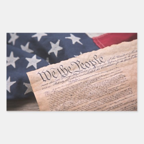 We the People Constitution Rectangular Sticker