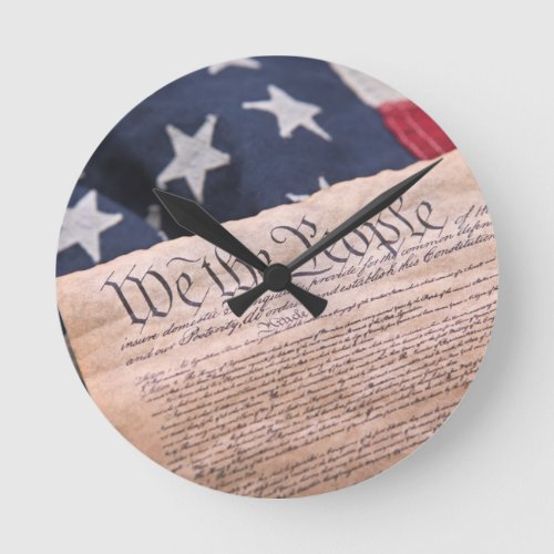 We the People Constitution Round Clock