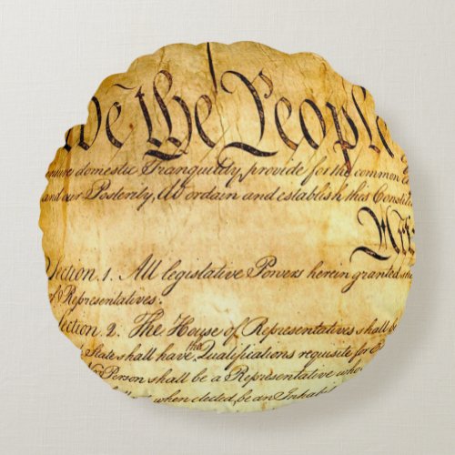 We the People _ Constitution Round Pillow