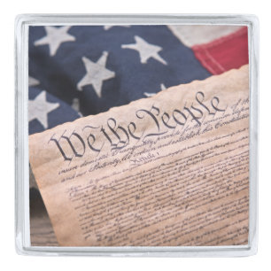 We the People Constitution Silver Finish Lapel Pin