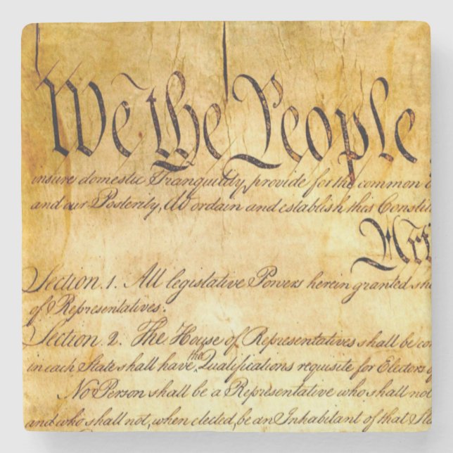 We the People - Constitution Stone Coaster (Front)