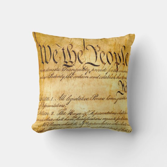We the People - Constitution Throw Pillow (Front)