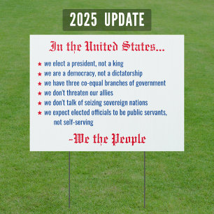 We the People Democracy Political Yard Sign