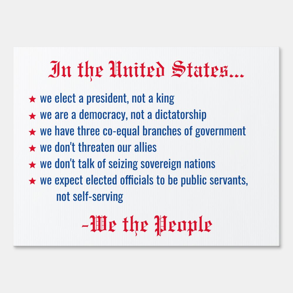 Disover We the People Democracy Political Yard Sign