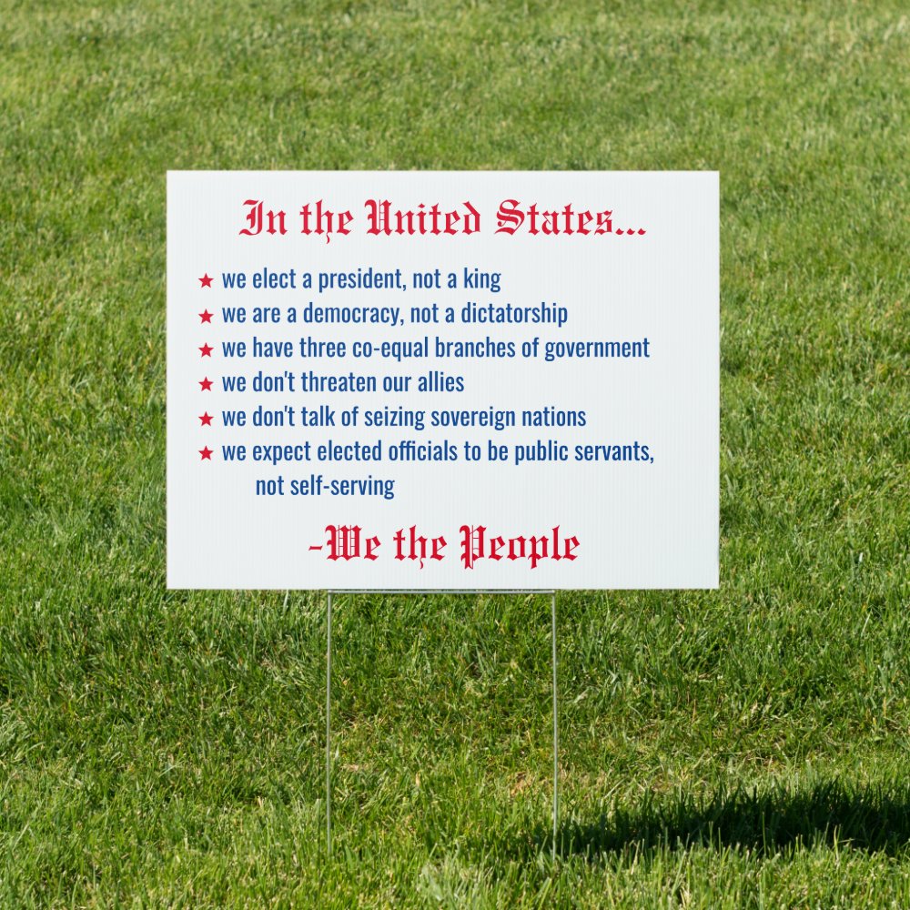 Disover We the People Democracy Political Yard Sign
