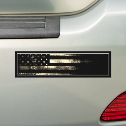 WE THE PEOPLE Desert Camo Industrial American Flag Bumper Sticker