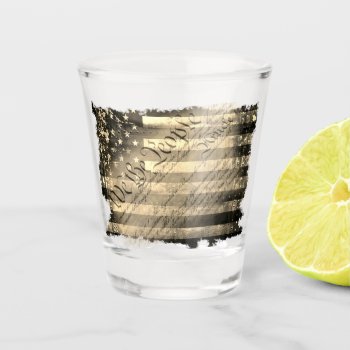We The People Desert Sepia Vintage American Flag Shot Glass by KDRDZINES at Zazzle
