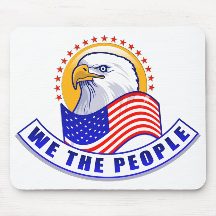 We The People Eagle Blue Banner Mousepad