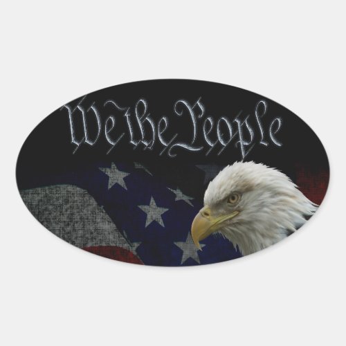 We The People Emblem Oval Sticker