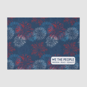 WE THE PEOPLE Freedom Peace Equality Fireworks Tissue Paper
