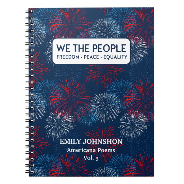 WE THE PEOPLE Freedom Peace Equality Personalized Notebook (Front)