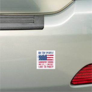 We the people Funny Distressed USA Flag July 4th Car Magnet