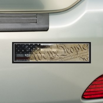 We The People Industrial American Flag Bumper Sticker by KDRDZINES at Zazzle