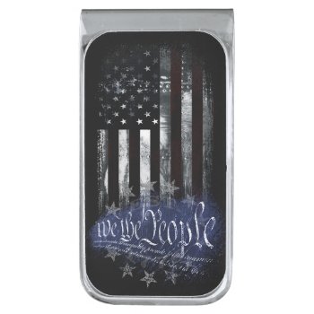 We The People Industrial American Flag Silver Finish Money Clip by KDRDZINES at Zazzle