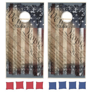 We the People Industrial Flag Cornhole Game