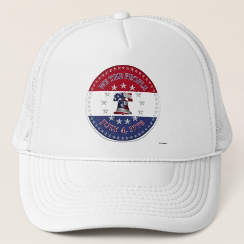 We The People July 4 1776 Bell with 13  50 Stars Trucker Hat