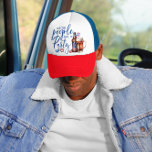 We The People Like To Party | Fourth of July Party Trucker Hat<br><div class="desc">Design features "We The People Like To Party" in trendy script lettering. Add a custom touch to your Fourth of July celebration this year with our festive and patriotic personalized trucker hat. Add your custom wording to this design by using the "Edit this design template" boxes on the right-hand side...</div>