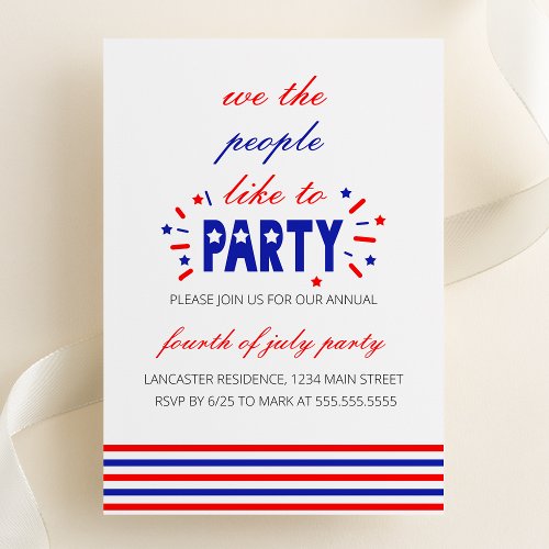 We the People Like to Party Invitation