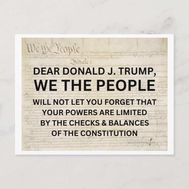 We the people limit Trump's power Postcard (Front)