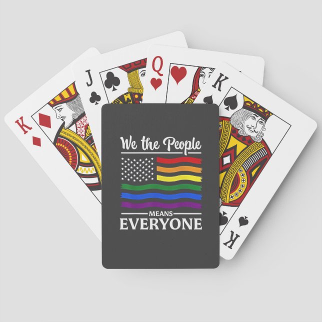 We The People Means Everyone LGBTQ Pride Month  Poker Cards (Back)