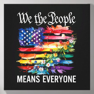 We The People Means Everyone Rainbow LGBT Gay Lesb Canvas Photo Tile